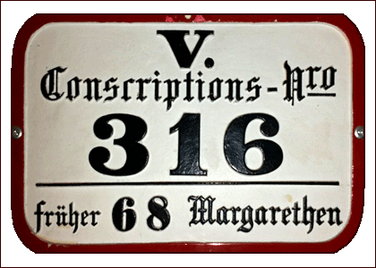 Historische Nummertafel Historische Nummerntafel